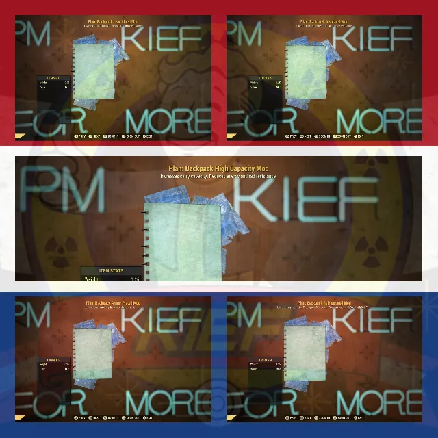 Plan 🎒Backpack Mod plans🎒 Fallout 76 Game Items Gameflip