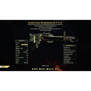 Berserkers Explosive 35 LMG BE35 | 4★ Stabilizer’s | Max Level 50 | Fast Delivery