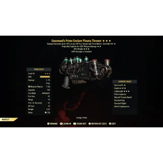 Gourmand's Explosive 90RW Enclave Plasma Gun GE90 | Max Level 45 | Fast Delivery