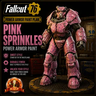 Plan: Pink Sprinkles Power Armor Paint  Rare Power Armor Paint Plan  Fast Delivery  Fallout 76
