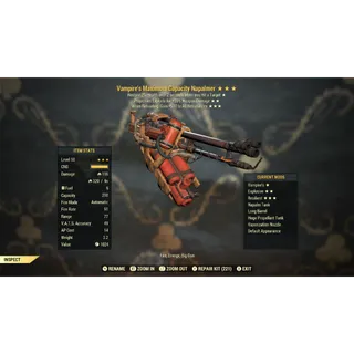 Vampire’s When Reloading Gain +500 All Damage Resistance Flamer (Napalmer) | Max Level 50 | Fast Delivery