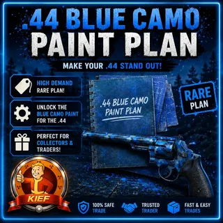 Plan: .44 Blue Camo Paint | Rare Weapon Paint Plan | Fast Delivery | Fallout 76
