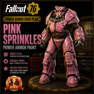 Plan: Pink Sprinkles Power Armor Paint  Rare Power Armor Paint Plan  Fast Delivery  Fallout 76