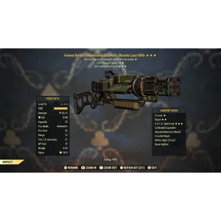 Furious 25FFR 35AP Ultracite Laser Rifle F2535 | Max Level 50 | Fast Delivery