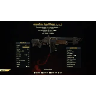 Junkie’s Explosive 15R Satiated Combat Shotgun JE15R | Max Level 50 | Fast Delivery