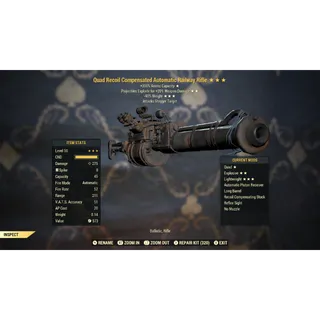 Quad Explosive Railway Rifle QE90 | Max Level 50 | Fast Delivery
