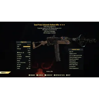 Quad Explosive 35AP Radium Rifle QE35 | Max Level 50 | Fast Delivery