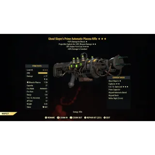 Ghoul Slayer's Explosive 35AP Plasma Rifle GSE35 | Max Level 45 | Fast Delivery