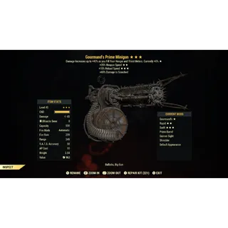 Gourmand's 25FFR 15R Minigun G2515 | Max Level 45 | Fast Delivery