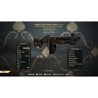 Vampire’s 25FFR 15R Combat Shotgun V2515 | Max Level 50 | Fast Delivery