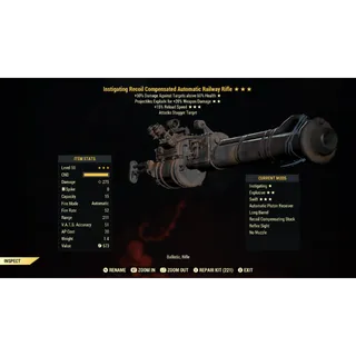Instigating Explosive 15R Railway Rifle IE15R | Max Level 50 | Fast Delivery