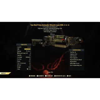Two Shot Explosive Fast Reload Ultracite Laser Rifle TSEFR | Max Level 45 | Legacy Energy Weapon | Fast Delivery