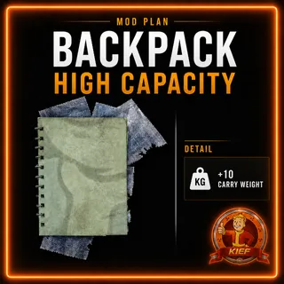 Fallout 76 Backpack High Capacity Mod Plan +10 Carry Weight Xbox Fast Delivery