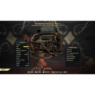 Bloodied 25FFR 35AP Gatling Laser B2535 | Max Level 50 | Fast Delivery