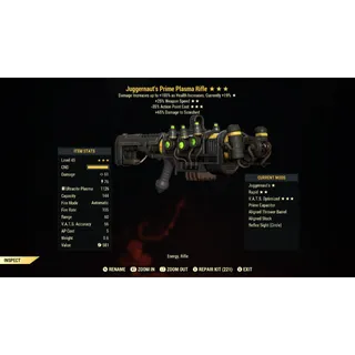 Juggernaut’s 25FFR 35AP Enclave Plasma Gun J2535 | Max Level 45 | Fast Delivery