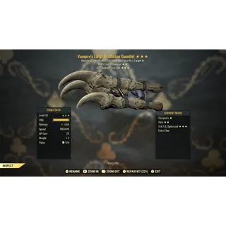 Vampire’s 50% VATS Crit Damage 35AP Deathclaw Gauntlet V5035 | Max Level 50 | Fast Delivery