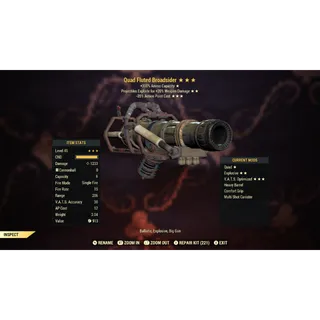 Quad Explosive 35 Broadsider QE35 | Max Level 45 | Fast Delivery