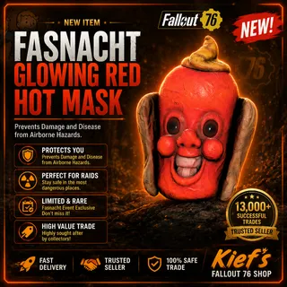 Fasnacht Glowing Red hot Mask