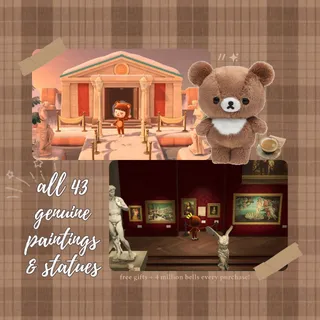all 43 statues & paintings | cheap affordable acnh animal crossing new horizons!