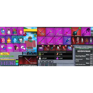 #069 Blox Fruits Account Lvl 2800 :6 RACE V4 Full Gear  , Godhuman , Cursed Dual Katana , Skull Guitar , 6M Beli,11k Frug
