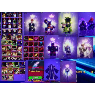 #101  Anime Vanguards SUPER META Account : Lvl 193 : 10 Monarch - Monarch Brolzi Super , Monarch Iscanur,Monarch Songjinwu,..