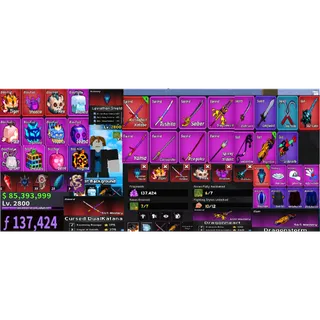 #060 Blox Fruits Account Lvl 2800 : 6 RACE V4 Full Gear + Draco v3 ,Levithan Shield, Godhuman , Cursed Dual Katana ,85M Beli