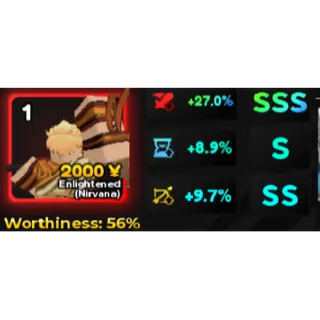 Anime Adventure REALY HIGH SSS DMG STAT : 27 % DMG Enlightened Evo