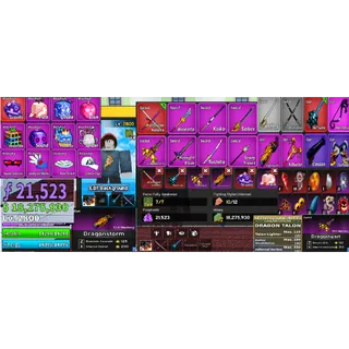 #038 Blox Fruits Account Lvl 2800 : 7 RACE V4 Full Gear , Godhuman , Cursed Dual Katana , Skull Guitar ,18M Beli, 21k Fragment