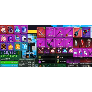 #032 Blox Fruits Account Lvl 2800 : GHOUL RACE V4 Full Gear + Godhuman + Cursed Dual Katana , Shark Anchor, Skull Guitar