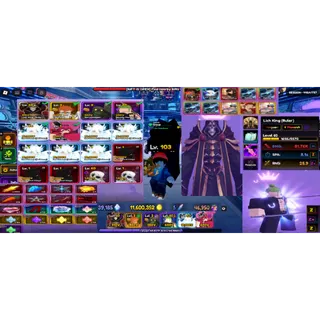 #111 Anime Vanguard Account : Meta Monarch Vanguard - Lich King (Ruler) Monarch - Godly Dmg,Monarch Bounty Hunter,..