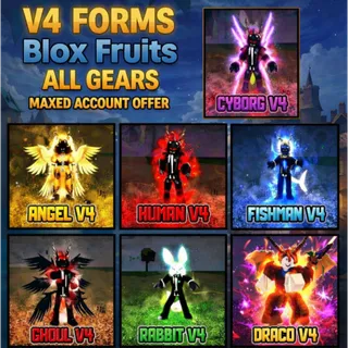 Blox Fruits Account Lvl 2800 : ALL 7 RACE V4 Full Gear + Godhuman + Cursed Dual Katana + Random Fruits and Items