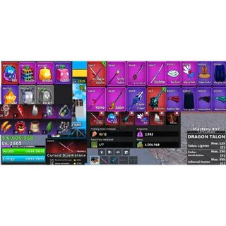 #057 Blox Fruits Account Lvl 2800 : Ghoul V4 Full Gear + Godhuman + Cursed Dual Katana , Skull Guitar . 6M Beli . Gas 