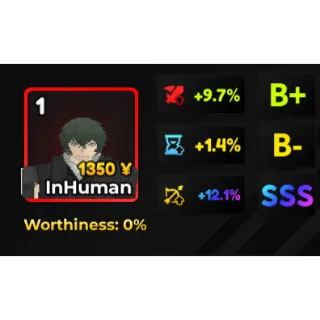 Anime Adventures HIGH SSS RANGE STAT UNIT : 12.1% SSS RANGE Inhuman