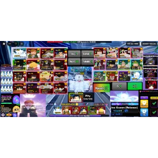 #117  Anime Vanguards SUPER META -END GAME  Account LVL 555 : 22 MONARCH Units : 8 Set Godly, 18Set Z+ Stats ,11 Shiny ,31evo