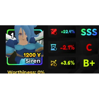 Anime Adventure High SSS DMG STAT : 22.4 % DMG Siren