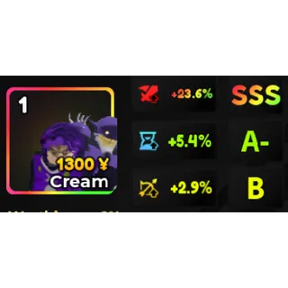 Anime Adventure High SSS DMG STAT : 23.6 % DMG Cream