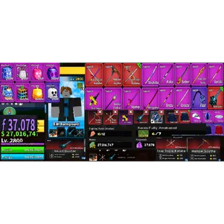 #029 Blox Fruits Account Lvl 2800 : 6 RACE V4 Full Gear ( Human, Shark ,Rabbit, Angle, Cyborg, Ghoul) + Godhuman