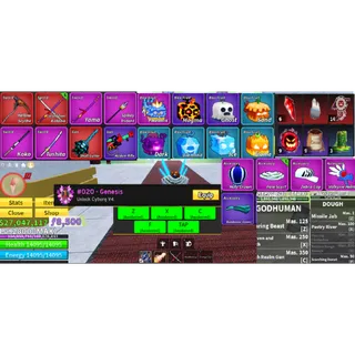 #023 Blox Fruit Meta Account Race CYBORG V4 Full gear , Lvl 2800 , 27M Beli , 8k Fragment , Using Mochi V2 Awakened All Skills