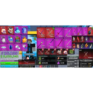 #039 Blox Fruits Account Lvl 2800 :2 RACE V4 Full Gear ( Shark + Cyborg )  + Godhuman + True Triple Katana,Cursed Dual Katana 