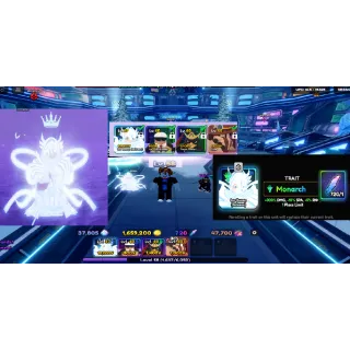 #094 Anime Vanguards META VANGUARD MONARCH ACCOUNT : Monarch Ice Queen (Release) , 720 Reroll AND 37K Gem , 1M6 Gold left