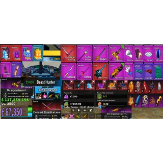 #061 Blox Fruits Account Lvl 2800 : 7 RACE V4 Full Gear ,Beast Hunter ,  Godhuman , Cursed Dual Katana , Skull Guitar 