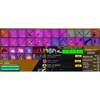 #010 Blox Fruit Account : 3 Race V4 : Angel v4 , Cyborg V4 , Rabbit V4 , Using Dough v2 Awakened All Skills , ...