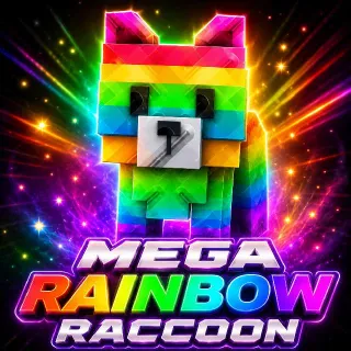 Mega Rainbow Raccoon (Limited Stock, Rare, Super Pet)