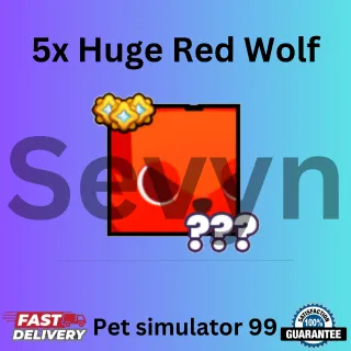 5x Huge Red Wolf