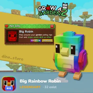 BIG RAINBOW ROBIN ( 32 exits ) 1 in 1.600.000 - grow a garden 2
