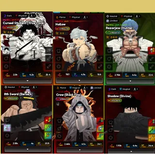 6 unboud ( 3x secrets and 3x mythic )| anime expeditions - unverified acc