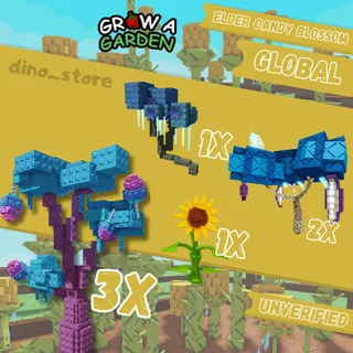 🌟3x candy blossom elder ( original ), 1 moon blossom, 1 sunflower, 2 fossilight - global account🌟