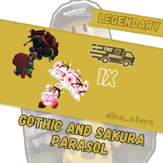 Gothic bouquet and sakura parasol set - flee the facility