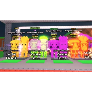 Burguro and fryuro bundle ( Gold 787.5m/s, Radioactive 1.7b/s, rainbow 1.5b and lava 900m/sec ) RARE 🍔🌈 1+ B/s