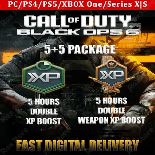 Call of Duty: Black Ops 6 - 5 Hours Dual XP (5 Hours Double Rank 2XP + 5 Hours Double Weapon 2XP)